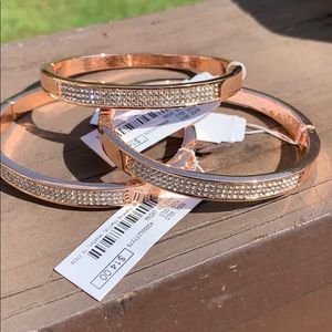 Rose goldtone and goldtone bracelets